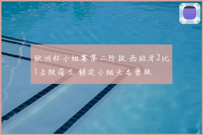 欧洲杯小组赛第二阶段 西班牙2比1击败荷兰 锁定小组头名晋级